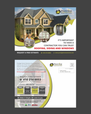 Postcard Design by ecorokerz for Prestige Home Solutions | Design: #15414232