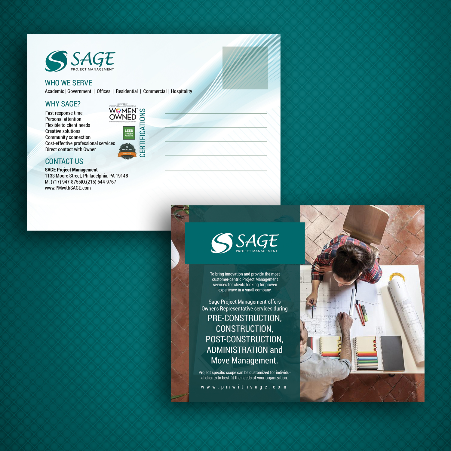 Postcard Design by uk for Sage Project Management | Design #15252374