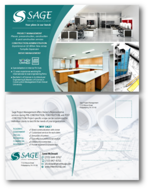Postkarten-Design von citygirl17 für Sage Project Management | Design: #15354961
