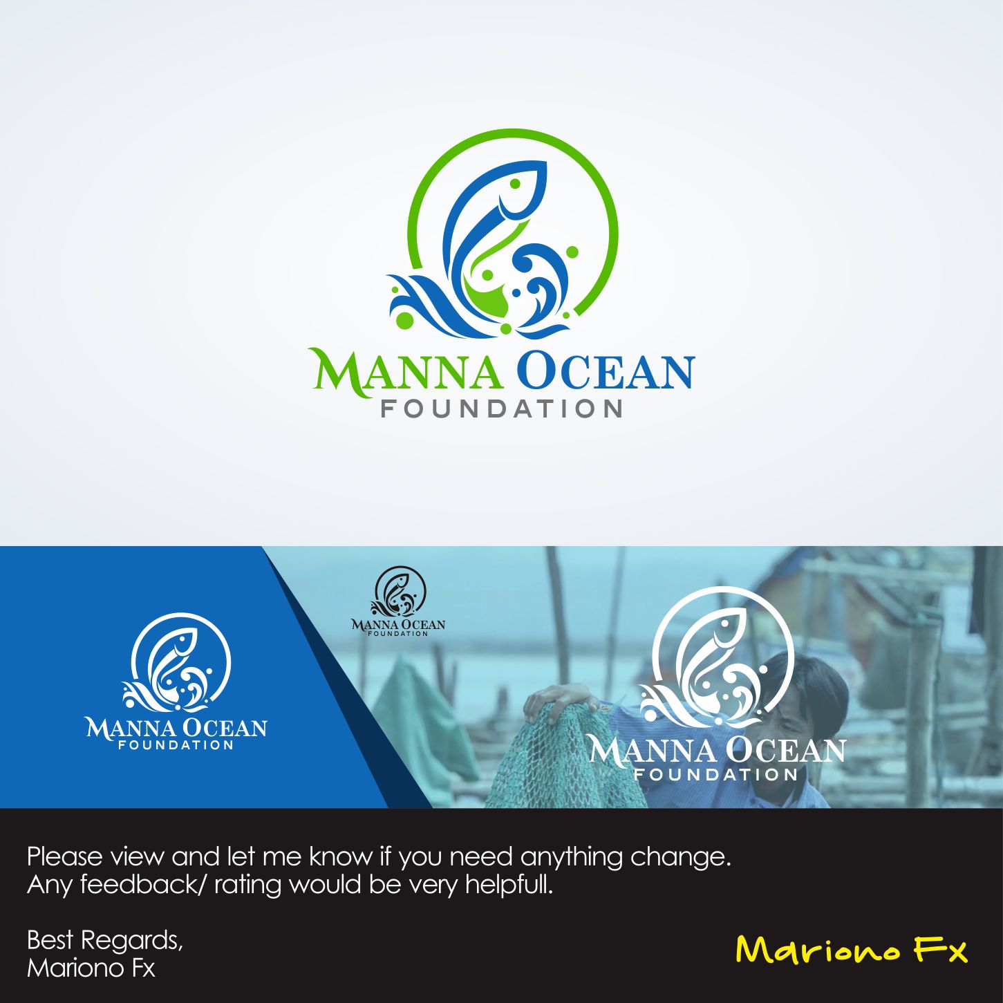 Logo Design by Mariono Fx for Manna Fish Farms, Inc. | Design #15267838