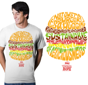 New Shirt Merchandise for VeganBurg (Vegan Burger Joint) | T-shirt Design by krizvector