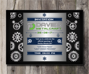 Metal Fabrication Business Official Opening Party Invitation | Diseño de Tarjeta por HamzaMalik