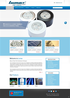 Wordpress Design by pb for Lumax Lighting | Design: #2586352