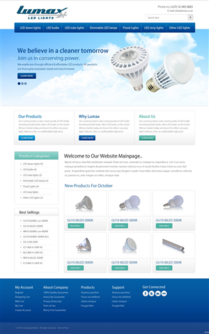 Wordpress Design by pb for Lumax Lighting | Design: #2586358