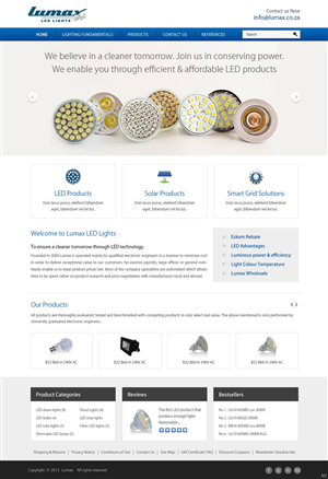 Wordpress Design by pb for Lumax Lighting | Design: #2586360