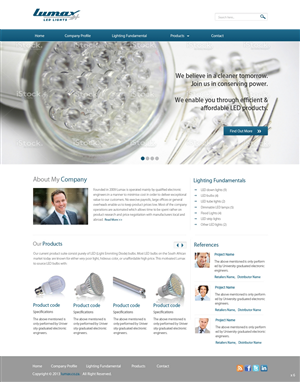 Wordpress Design by pb for Lumax Lighting | Design: #2593565