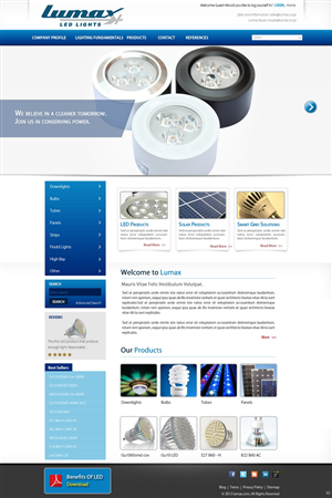 Wordpress Design by pb for Lumax Lighting | Design: #2629710
