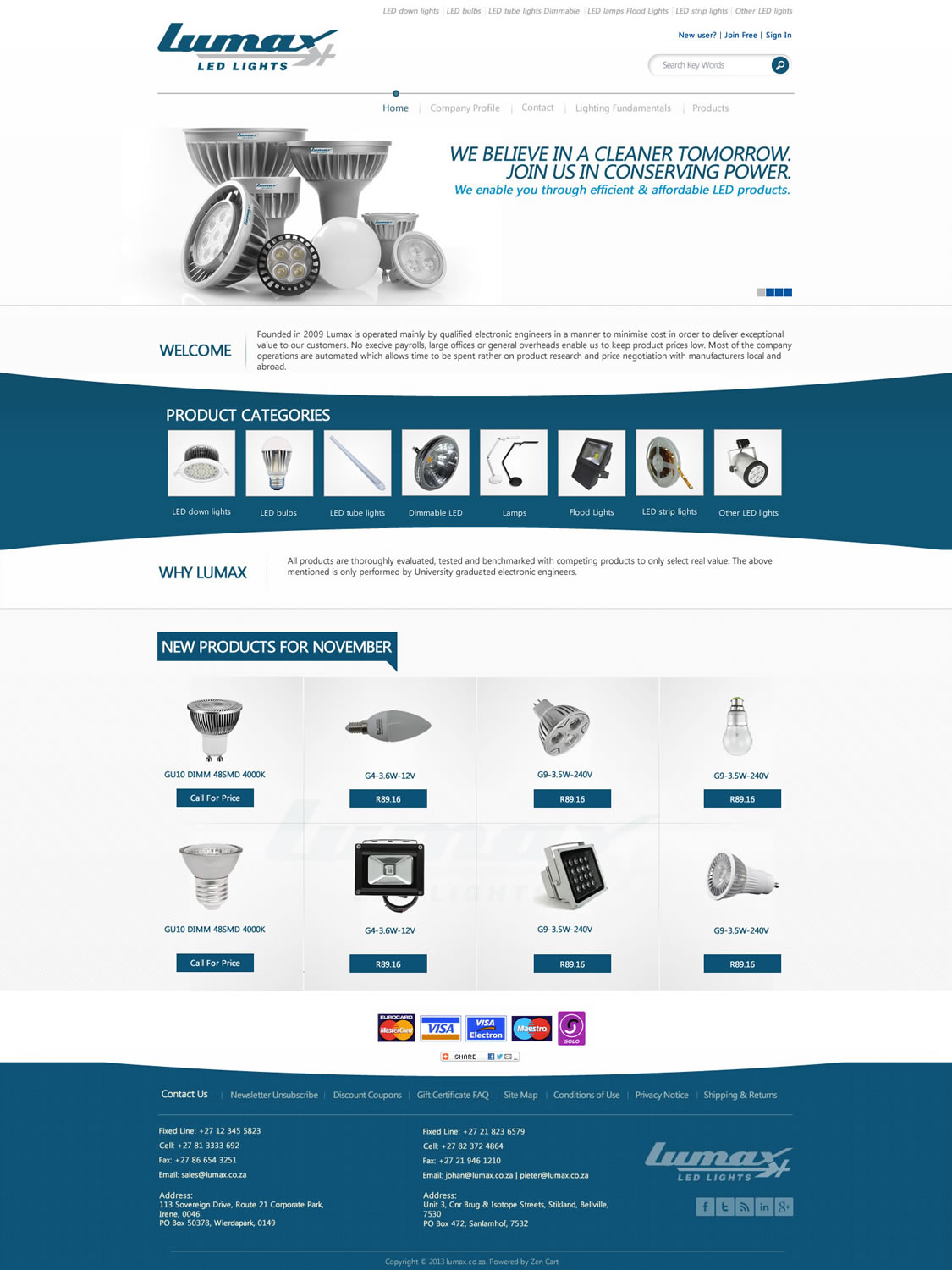 Wordpress Design by TechWise for Lumax Lighting | Design #2613999