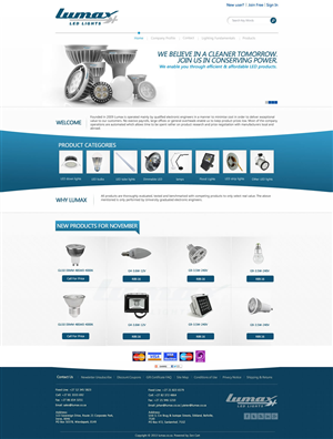 Wordpress Design by TechWise for Lumax Lighting | Design #2614006