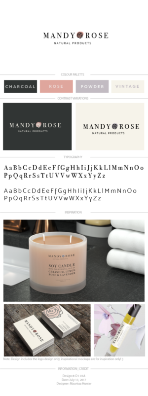 Logo Design by Maurissahunter for Mandy Rose Natural Products  | Design #15408164