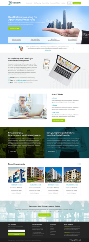 Wordpress Design by RupalTechno for Centennial Advisers | Design: #15405894