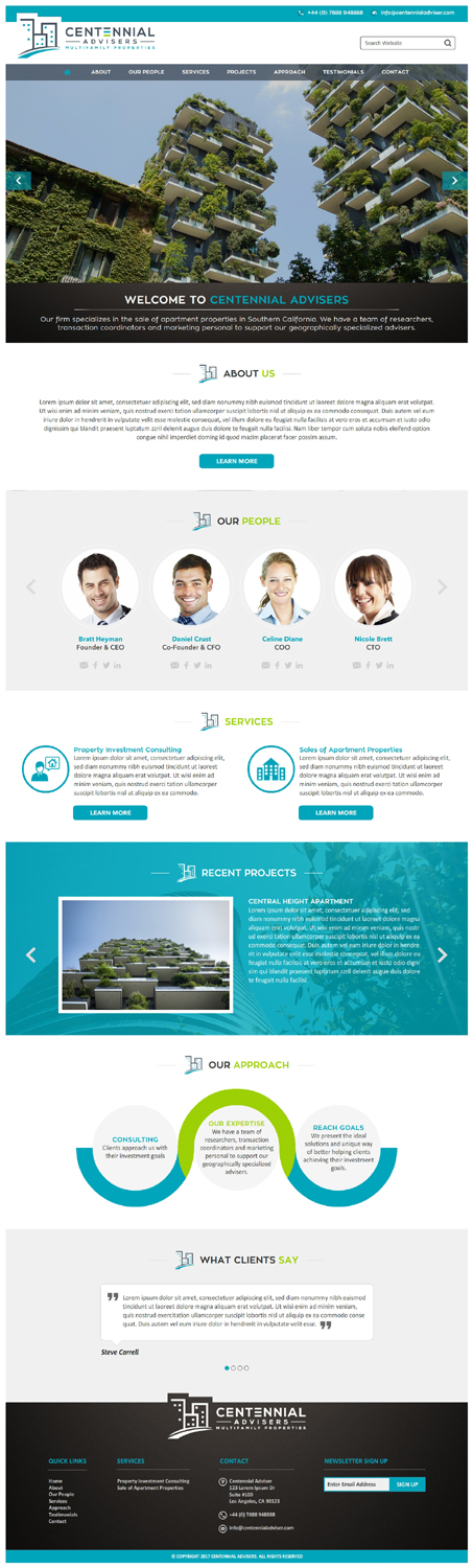 Wordpress Design by -Marc- for Centennial Advisers | Design #15570961