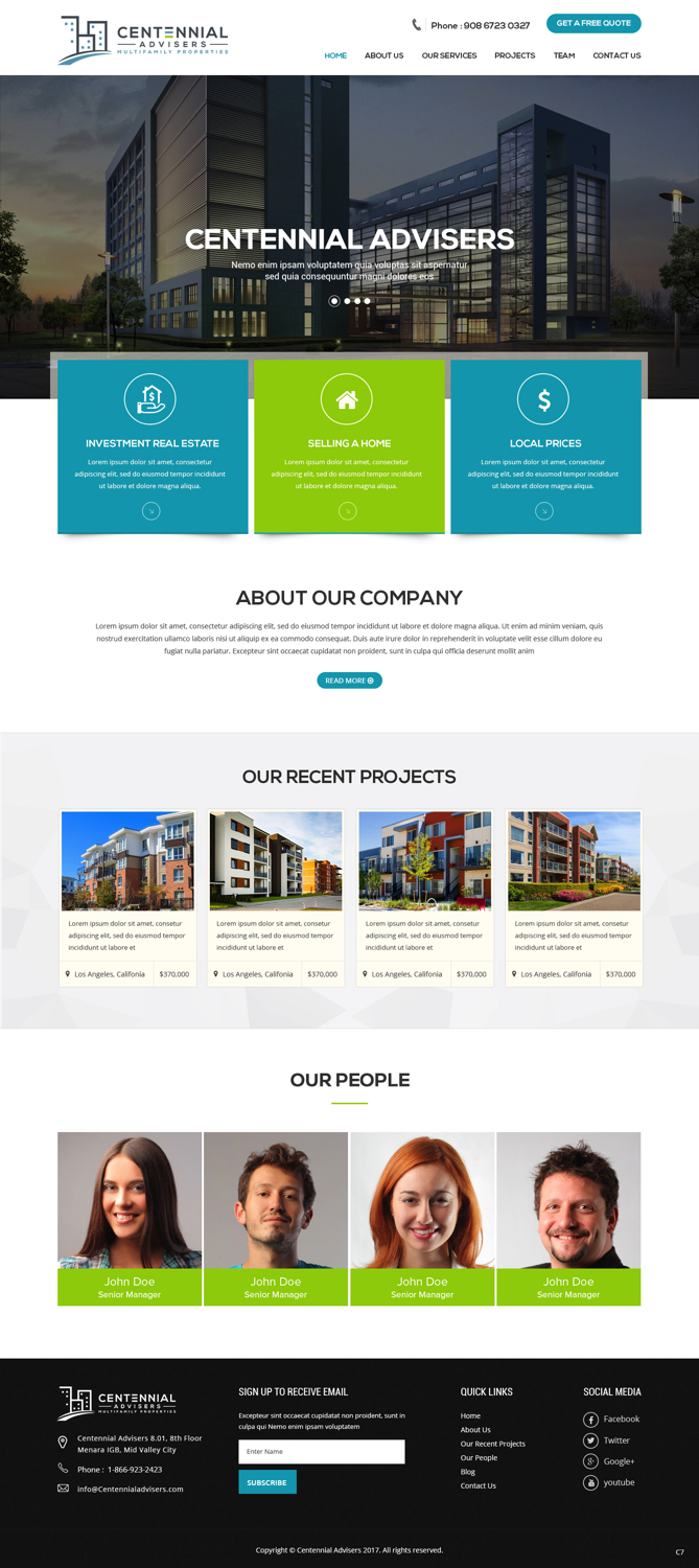 Wordpress Design by pb for Centennial Advisers | Design #15391809