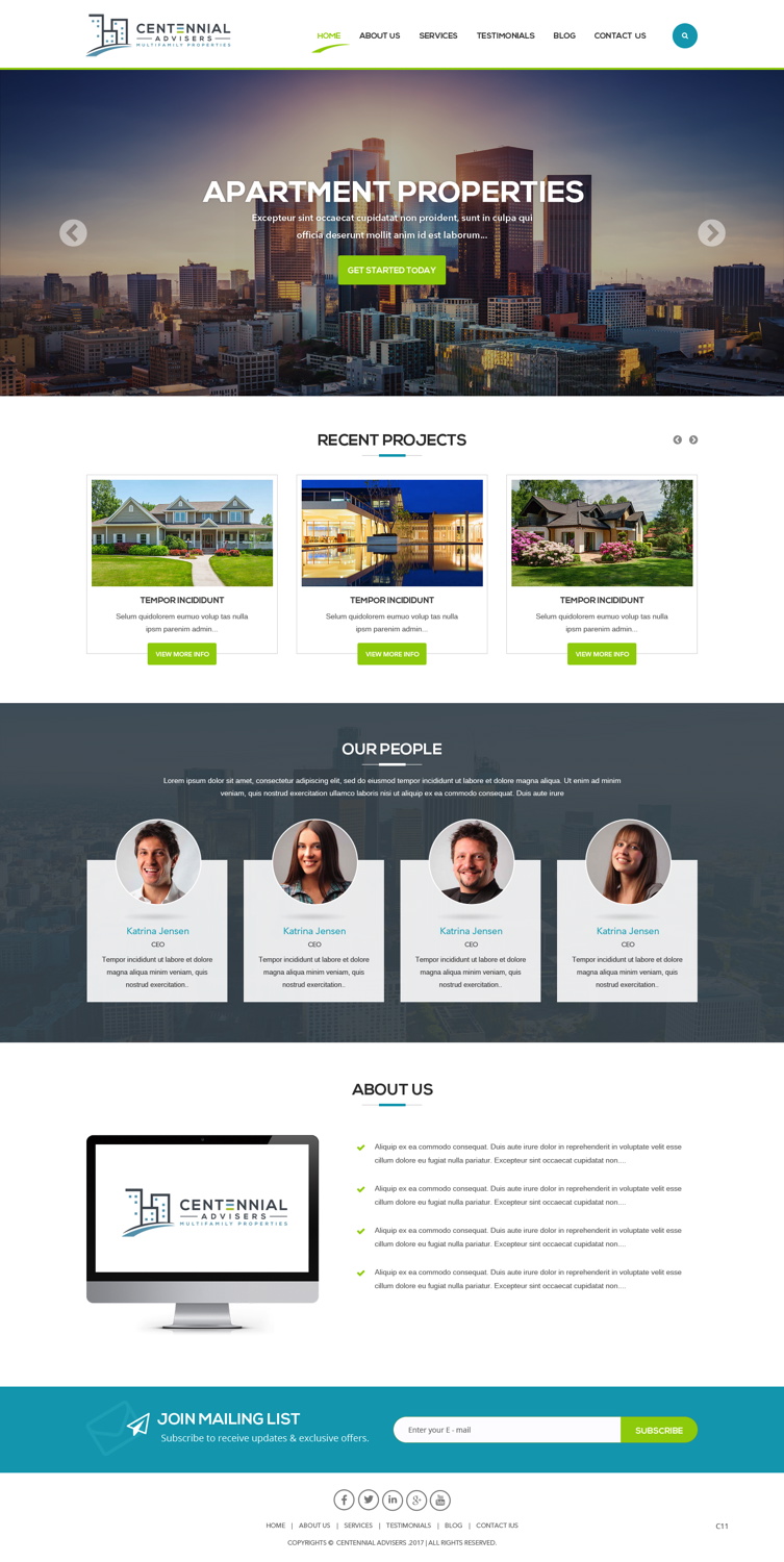 Wordpress Design by pb for Centennial Advisers | Design #15401926