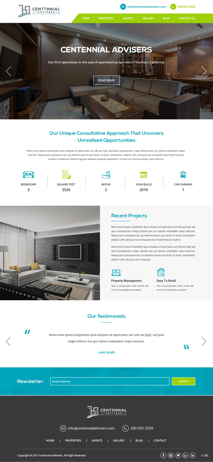 Design Wordpress par pb pour Centennial Advisers | Design #15429872