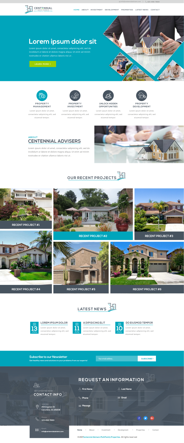 Wordpress Design by CreativeIyke for Centennial Advisers | Design #15451621