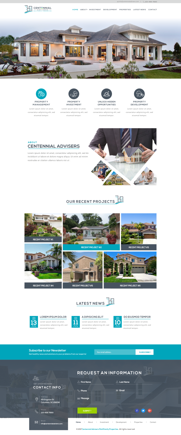 Wordpress Design by CreativeIyke for Centennial Advisers | Design #15451623