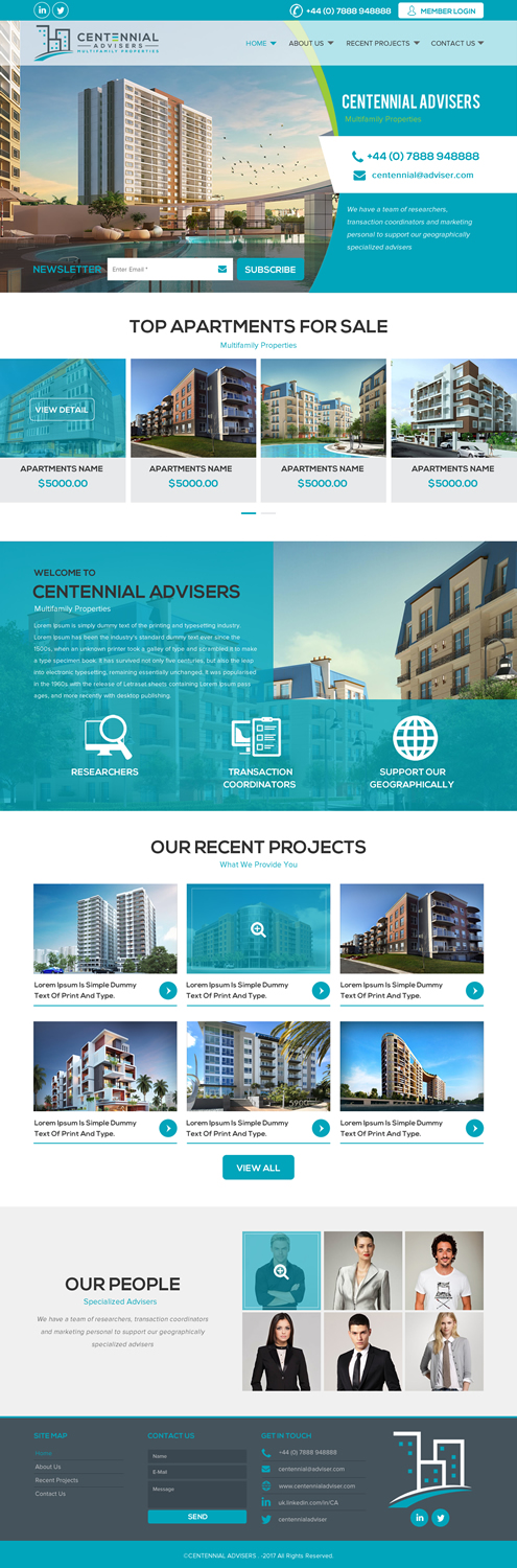 Wordpress Design by rightway for Centennial Advisers | Design #15416004