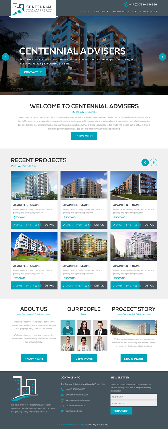 Wordpress Design by rightway for Centennial Advisers | Design #15416010