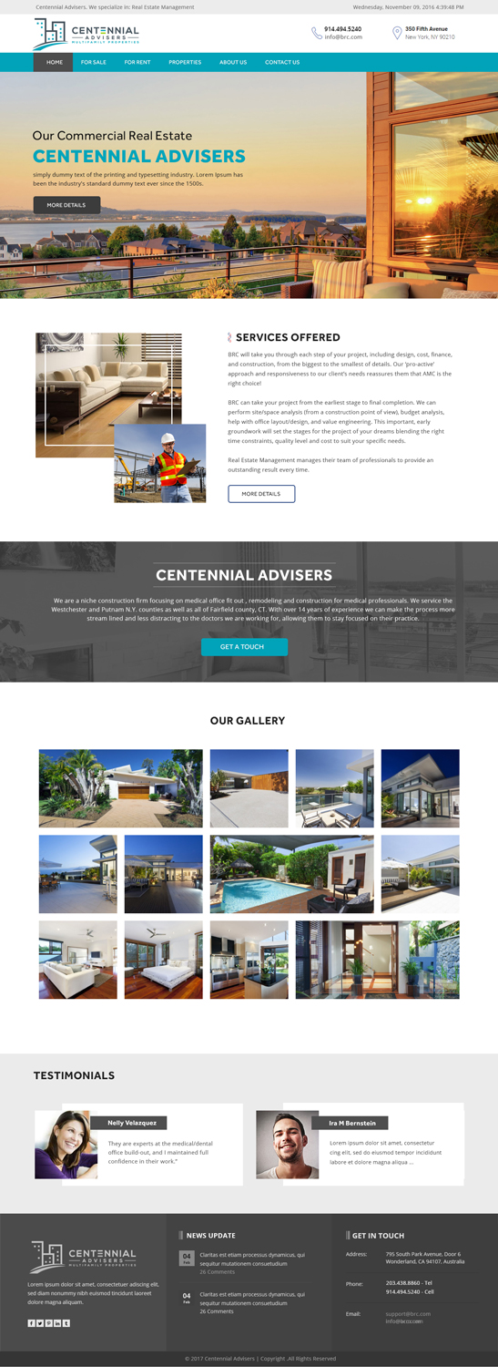 Design Wordpress par Xclusive Designers pour Centennial Advisers | Design #15452646