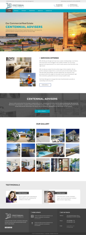 Wordpress Design by Xclusive Designers for Centennial Advisers | Design: #15452646