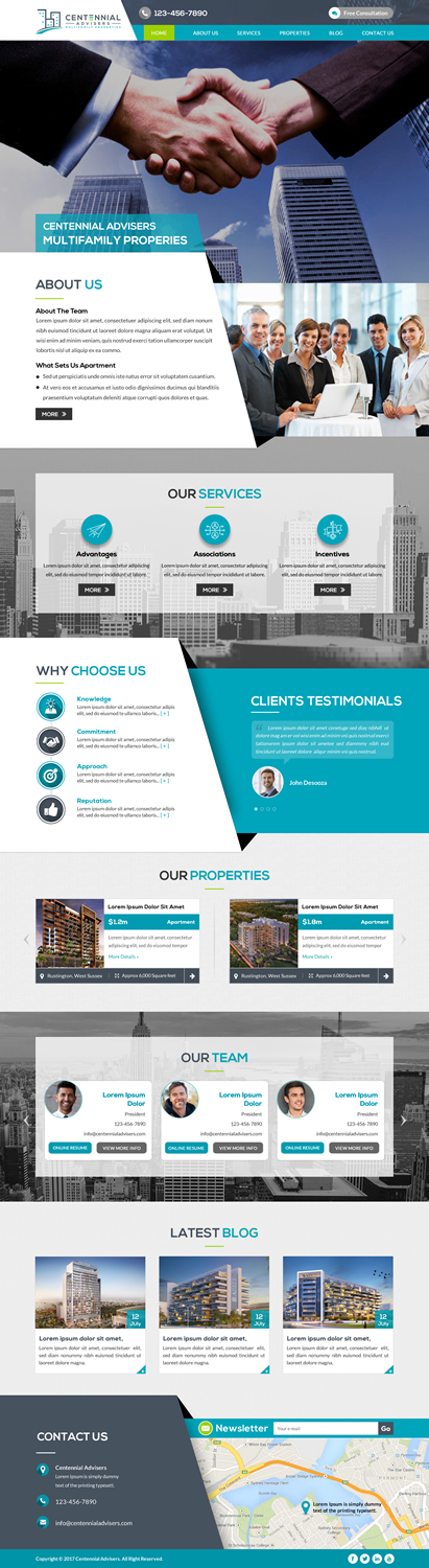 Wordpress Design by jdv for Centennial Advisers | Design #15389610