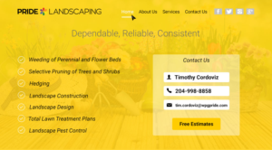 Landing Page Design by ana1 for Pride Landscaping | Design #15322613