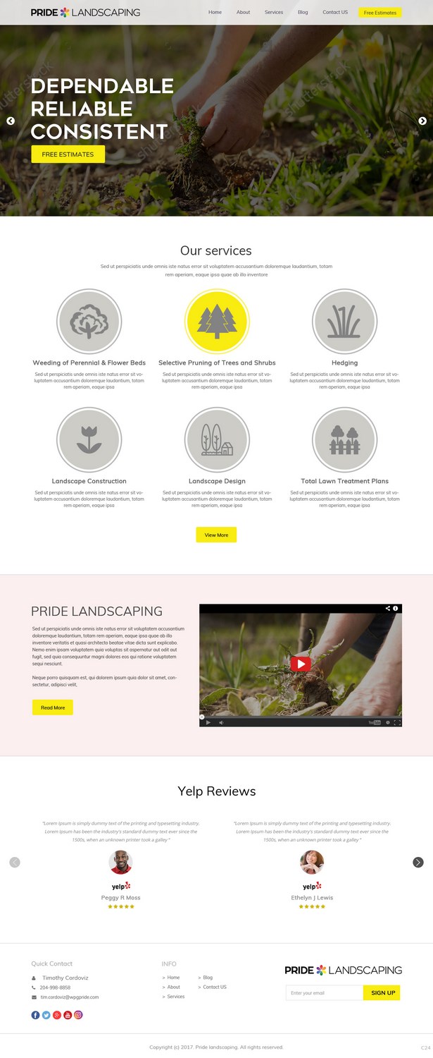 Landing Page Design by pb for Pride Landscaping | Design #15304741