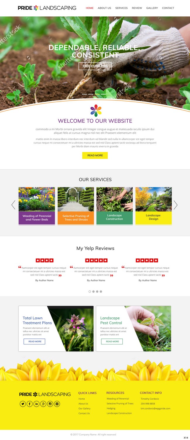 Landing Page Design by pb for Pride Landscaping | Design #15304742