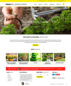 Landing Page Design by pb for Pride Landscaping | Design: #15304749