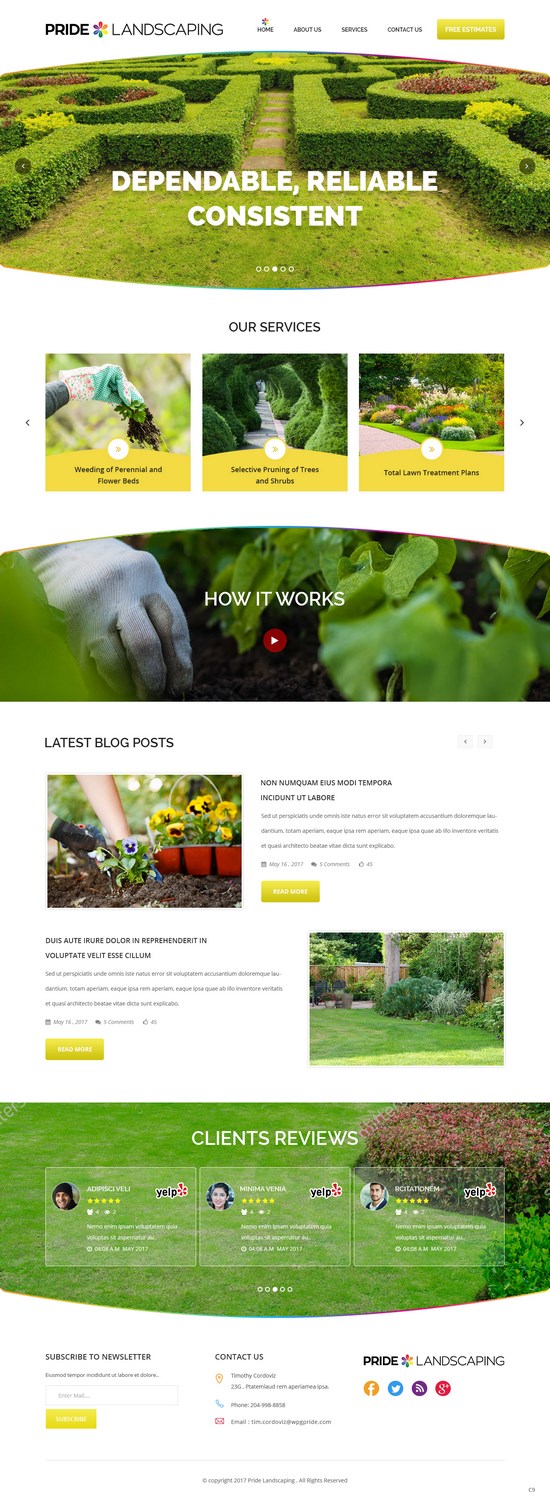 Landing Page Design by pb for Pride Landscaping | Design #15304757