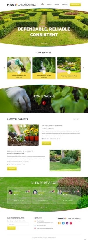 Landing Page Design by pb for Pride Landscaping | Design: #15304757