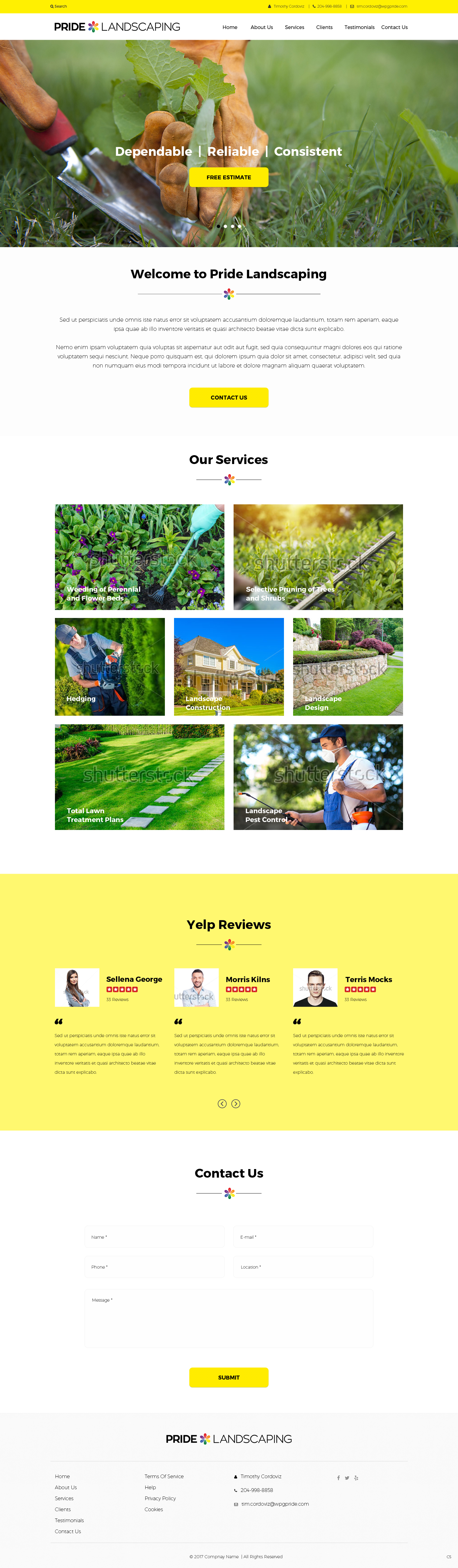 Landing Page Design by pb for Pride Landscaping | Design #15304758