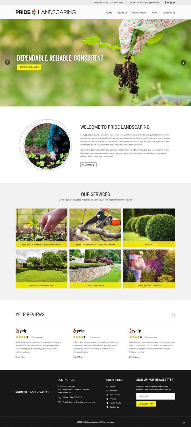 Design de Page d'Accueil par pb pour Pride Landscaping | Design #15306169