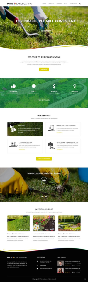 Landing Page Design by pb for Pride Landscaping | Design: #15319833