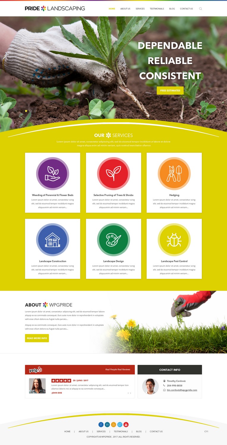 Landing Page Design by pb for Pride Landscaping | Design #15319834