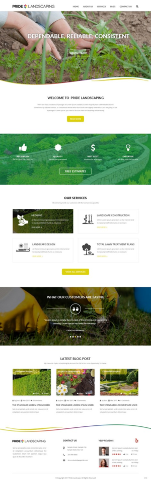 Design de Page d'Accueil par pb pour Pride Landscaping | Design : #15351529