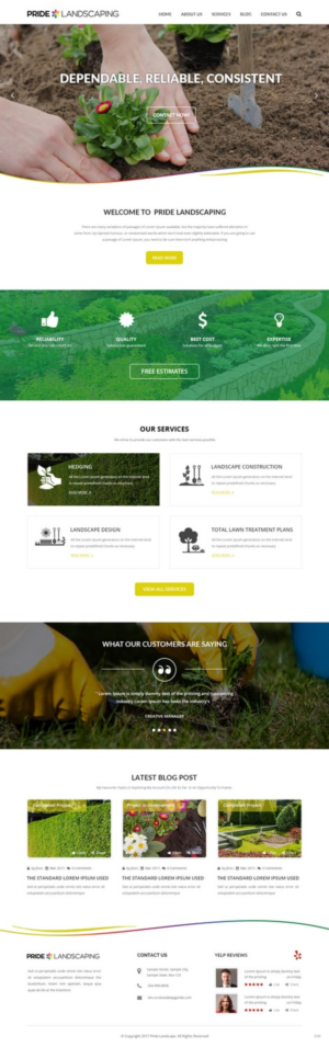 Landing Page Design by pb for Pride Landscaping | Design: #15351530