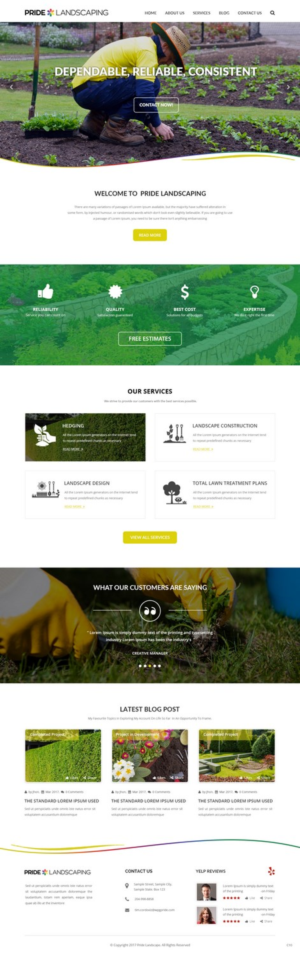 Landing Page Design by pb for Pride Landscaping | Design: #15351531