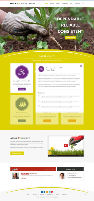 Landing Page Design by pb for Pride Landscaping | Design: #15351532