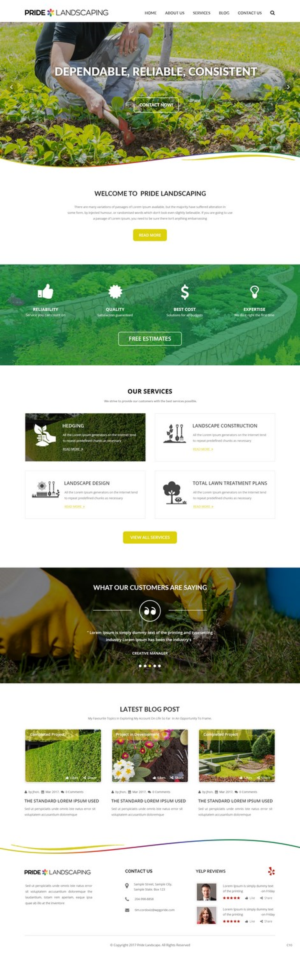 Landing Page Design by pb for Pride Landscaping | Design: #15351539
