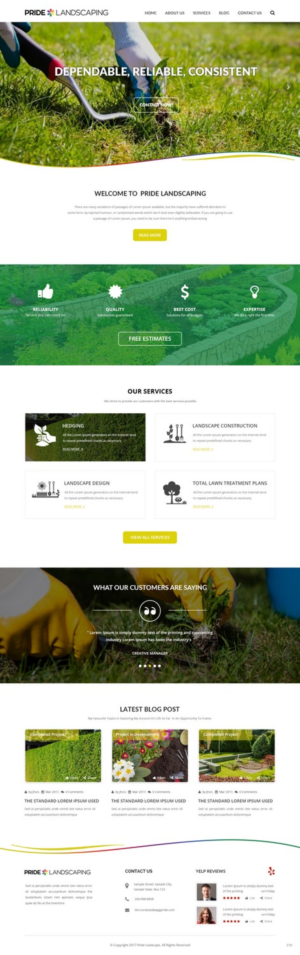 Landing Page Design by pb for Pride Landscaping | Design: #15351540