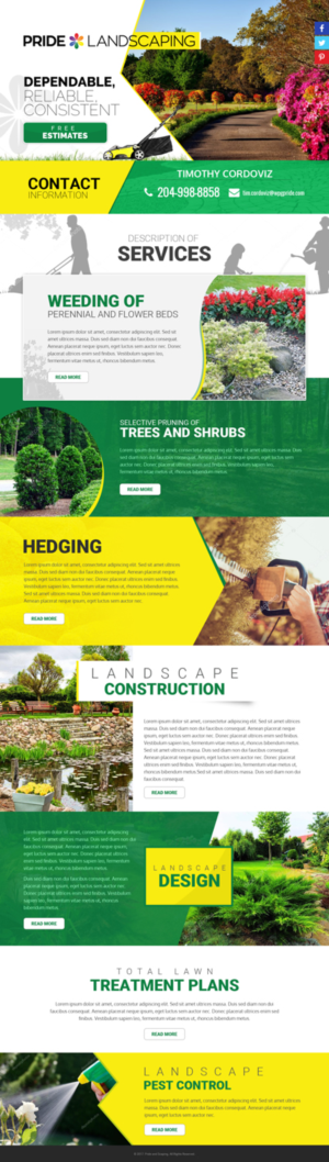Landing Page Design by Sujit Banerjee for Pride Landscaping | Design #15384893