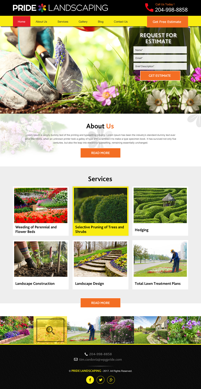 Landing Page Design by rightway for Pride Landscaping | Design #15363311