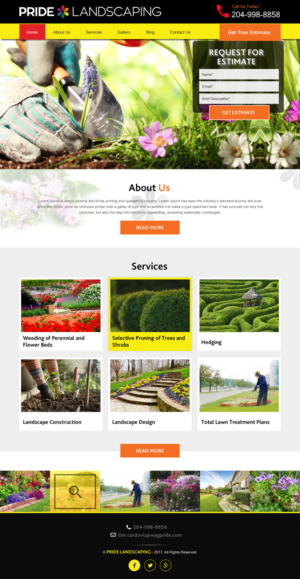 Landing Page Design by rightway for Pride Landscaping | Design: #15363311