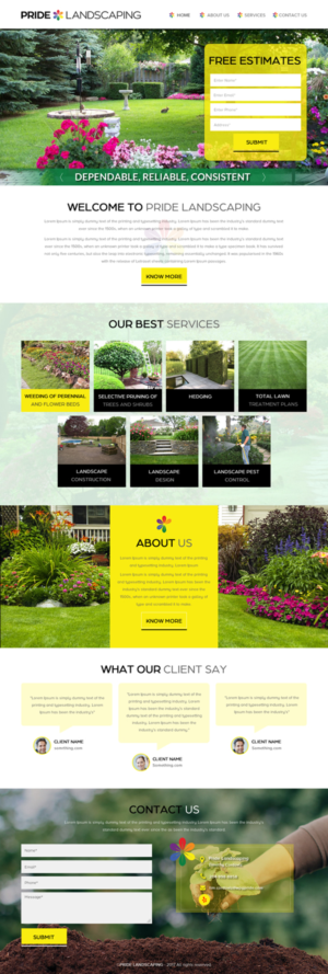 Landing Page Design by rightway for Pride Landscaping | Design: #15363313