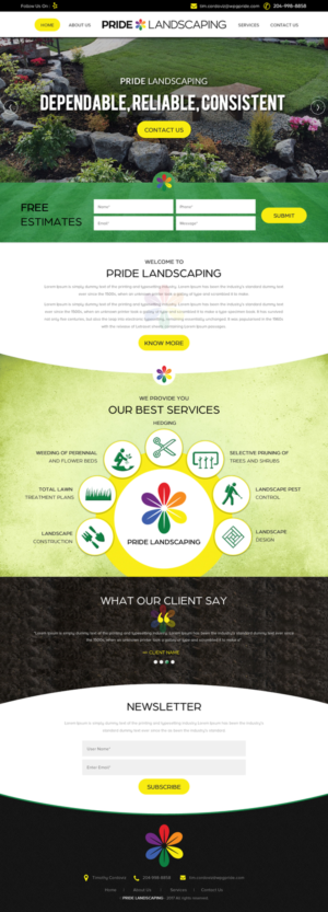 Landing Page Design by rightway for Pride Landscaping | Design: #15363317