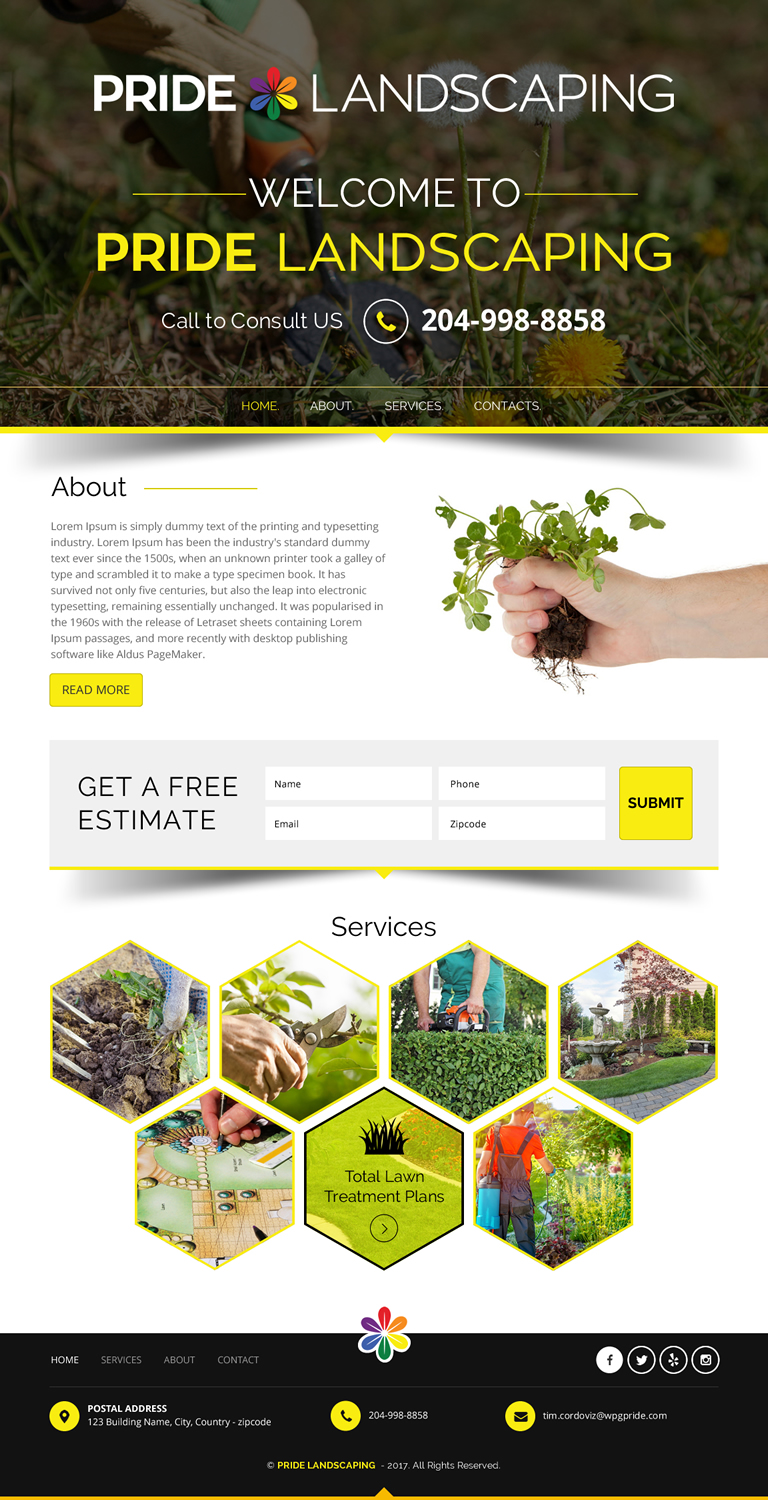 Landing Page Design by rightway for Pride Landscaping | Design #15363318