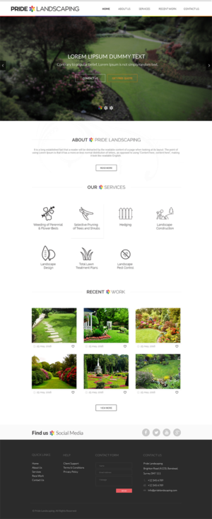 Landing Page Design by primarydesigner2k9 for Pride Landscaping | Design #15375938