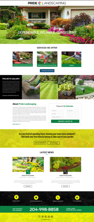 Landing Page Design by Dream Logo Design for Pride Landscaping | Design: #15306706
